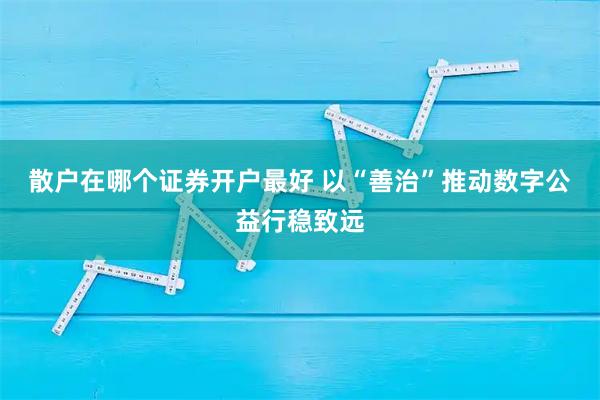 散户在哪个证券开户最好 以“善治”推动数字公益行稳致远